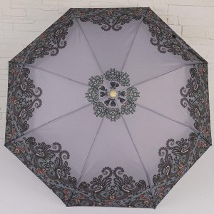 Зонт полуавтоматический «Цветочный узор», 3 сложения, 8 спиц, R = 47 см, цвет МИКС