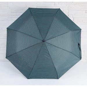 Зонт полуавтоматический «Полоска», прорезиненная ручка, 3 сложения, 8 спиц, R = 49 см, цвет МИКС