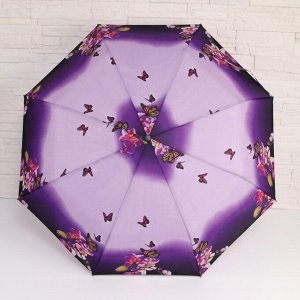 Зонт полуавтоматический «Весеннее настроение», ветроустойчивый, 3 сложения, 8 спиц, R = 48 см, цвет МИКС