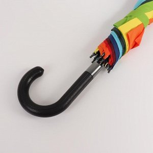 Зонт - трость полуавтоматический «Радужное настроение», 10 спиц, R = 57 см, разноцветный