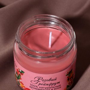 Натуральная эко свеча из пальмового воска, "Розовый грейпфрут", 7х7,5 см, 14 ч