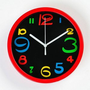 Часы настенные "Цветные цифры", дискретный ход, d=20 см, АА
