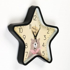 Часы настенные, серия: Интерьер, "Милый мишка", дискретный ход, d=33.5 см, АА