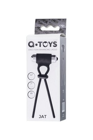 Лассо на пенис A-toys by TOYFA Jat, силикон, черное, 14 см