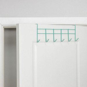 Вешалка на дверь  «Лайт», на 6 крючков, 44,5*15*11 см, цвет МИКС
