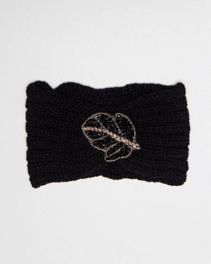 Вязанная повязка на голову жен. (194006)черный