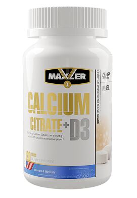 Кальций цитрат и Витамин Д3  Calcium Citrate D3 Maxler 120 таб.