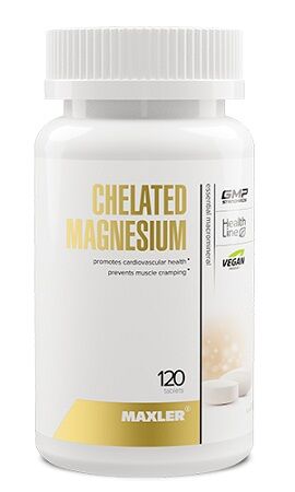 Магний Хелат Chelated Magnesium Maxler 120 таб.