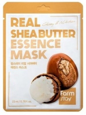 Маска для лица тканевая с маслом ши Real shea butter essence mask FarmStay