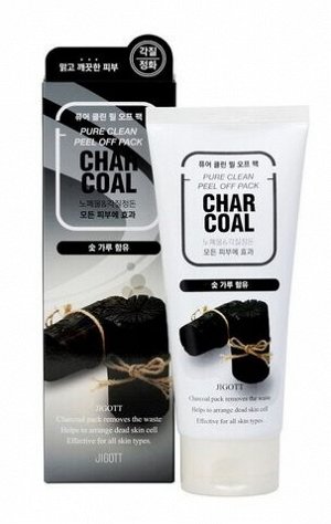 Маска-пленка очищающая с древесным углем Charcoal pure clean peel off pack Jiggot 180 мл.