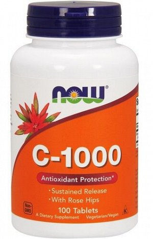 Витамин С Vitamin C 1000 mg NOW 100 таб.