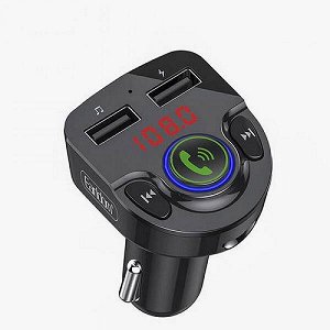 Автомобильное зарядное устройство модулятор Earldom M46 2*USB + FM-тансмиттер,Fast Charge 2.4A, черный, дисплей,Bluetooth,FM/USB/TF