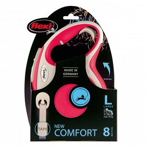 Flexi Рулетка д/соб Comfort L 8м до 50кг Красная (лента)