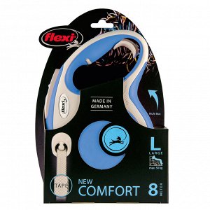 Flexi Рулетка д/соб Comfort L 8м до 50кг Синяя (лента)