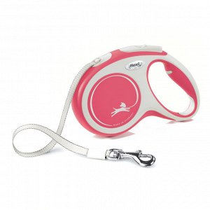 Flexi рулетка NEW LINE Comfort M (до 25 кг) лента 5 м серый/красный