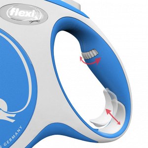 Flexi Рулетка д/соб Comfort M 5м до 25кг Синяя (лента)