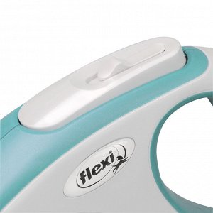 Flexi рулетка NEW LINE Comfort S (до 15 кг) лента 5 м серый/голубой