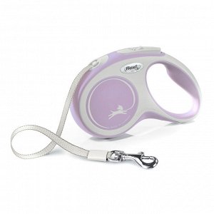 Flexi рулетка NEW LINE Comfort XS (до 12 кг) лента 3 м серый/розовый
