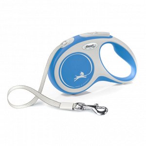 Flexi рулетка NEW LINE Comfort S (до 15 кг) лента 5 м серый/синий