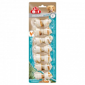 8in1 DENTAL DELIGHTS XS косточки с куриным мясом для мелких собак с минералами 7,5 см 7 шт