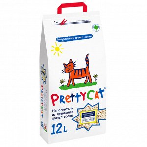 PrettyCat наполнитель древесный для кошачьих туалетов "Wood Granules" 4 кг (12 л)