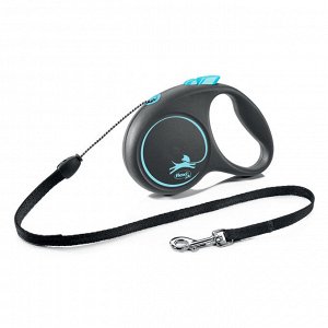 Flexi рулетка Black Design S (до 12 кг) 5 м трос черный/синий