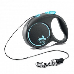 Flexi рулетка Black Design XS (до 8 кг) 3 м трос черный/голубой
