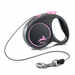 Flexi рулетка Black Design XS (до 8 кг) 3 м трос черный/розовый