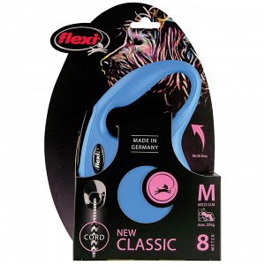 Flexi рулетка New Classic M (до 20 кг) 8 м трос синяя