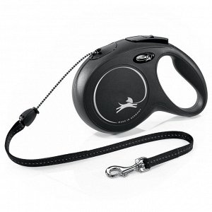 Flexi рулетка New Classic M (до 20 кг) 8 м трос черная