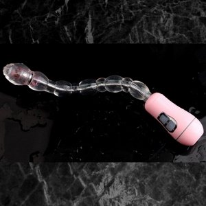 Гнущийся анальный вибратор, длина 27 см, цвет розовый