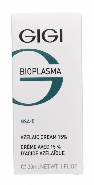 ДжиДжи Крем с азелаиновой кислотой NSA-5 Azelaic Cream 15%, 30 мл (GiGi, Bioplasma)