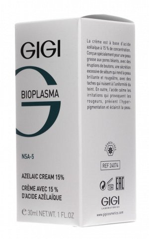 ДжиДжи Крем с азелаиновой кислотой NSA-5 Azelaic Cream 15%, 30 мл (GiGi, Bioplasma)