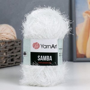 Пряжа "Samba" 100% полиэстер 150м/100гр (01 белый)