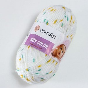 Пряжа "Baby color" 100% акрил 150м/50гр (5133 бел-желт-зелен)