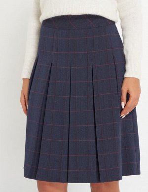 Женская юбка складка цвет Темно-синий/бордовый