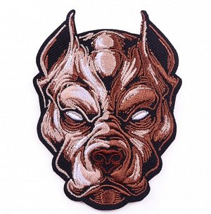Нашивка вышитая "Питбуль", 6,1*8,3 см