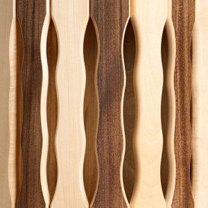 Абажур деревянный, полукруглый "Волна Термо" 29,5х23х16 см