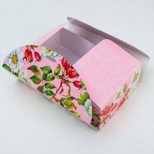 Коробка сборная «Цветы», 28 x 18 x 8 см