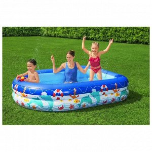 Бассейн надувной детский Sea Captain Family Pool, 213 x 155 x 132 см, с навесом, 54370 Bestway