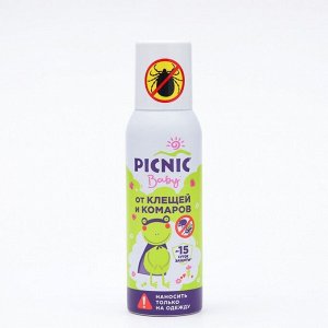 Аэрозоль Репеллент Picnic Baby, от клещей и комаров, флакон, 125 мл