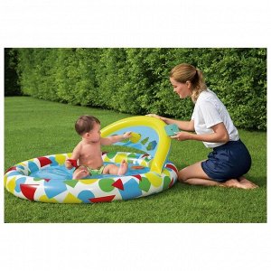 Бассейн надувной детский Splash & Learn, 120 x 117 x 46 см, с навесом, 52378 Bestway