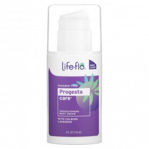 Life-flo, Progesta-Care, крем для тела с прогестероном и успокаивающей лавандой, 118 г (4 жидк. Унции)