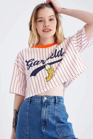 Футболка Cool Oversize Garfield с круглым вырезом и короткими рукавами