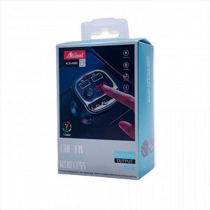 Автомобильное мультифункциональное зарядное устройство 2*USB + FM-тансмиттер, 3.1A, черный, дисплей,Bluetooth,FM/USB LED 7 Color