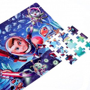 Puzzle Time Пазлы светящиеся в темноте «Космический десант», 88 деталей