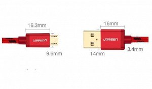 Кабель micro USB-USB 2.0, в оплетке нейлоновой 1,50 м.
