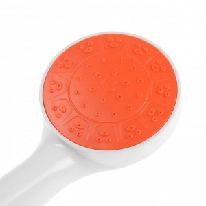 Душевая лейка ZEIN Z0208, пластик, 1 режим, цвет белый с оранжевой вставкой