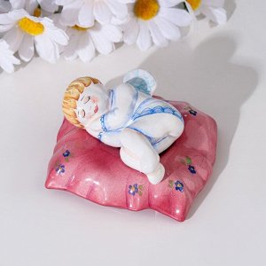 Сувенир "Ангел на подушке", ярославская майолика, h=4 см