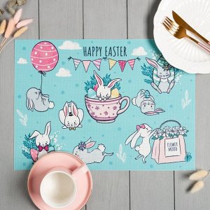 Салфетка на стол Доляна "Happy Easte Flower Mood "  ПВх 40*29см